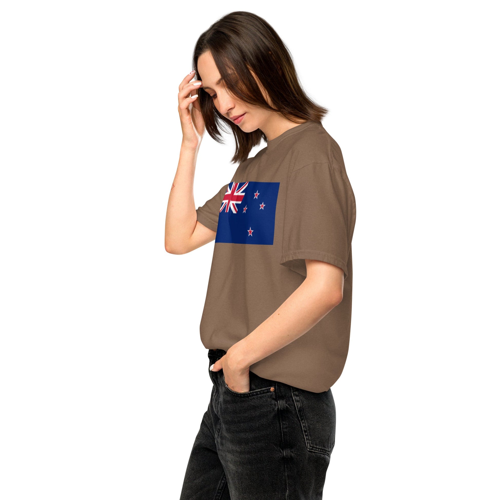 red shirt with New Zealand 1 flag design, 3X large