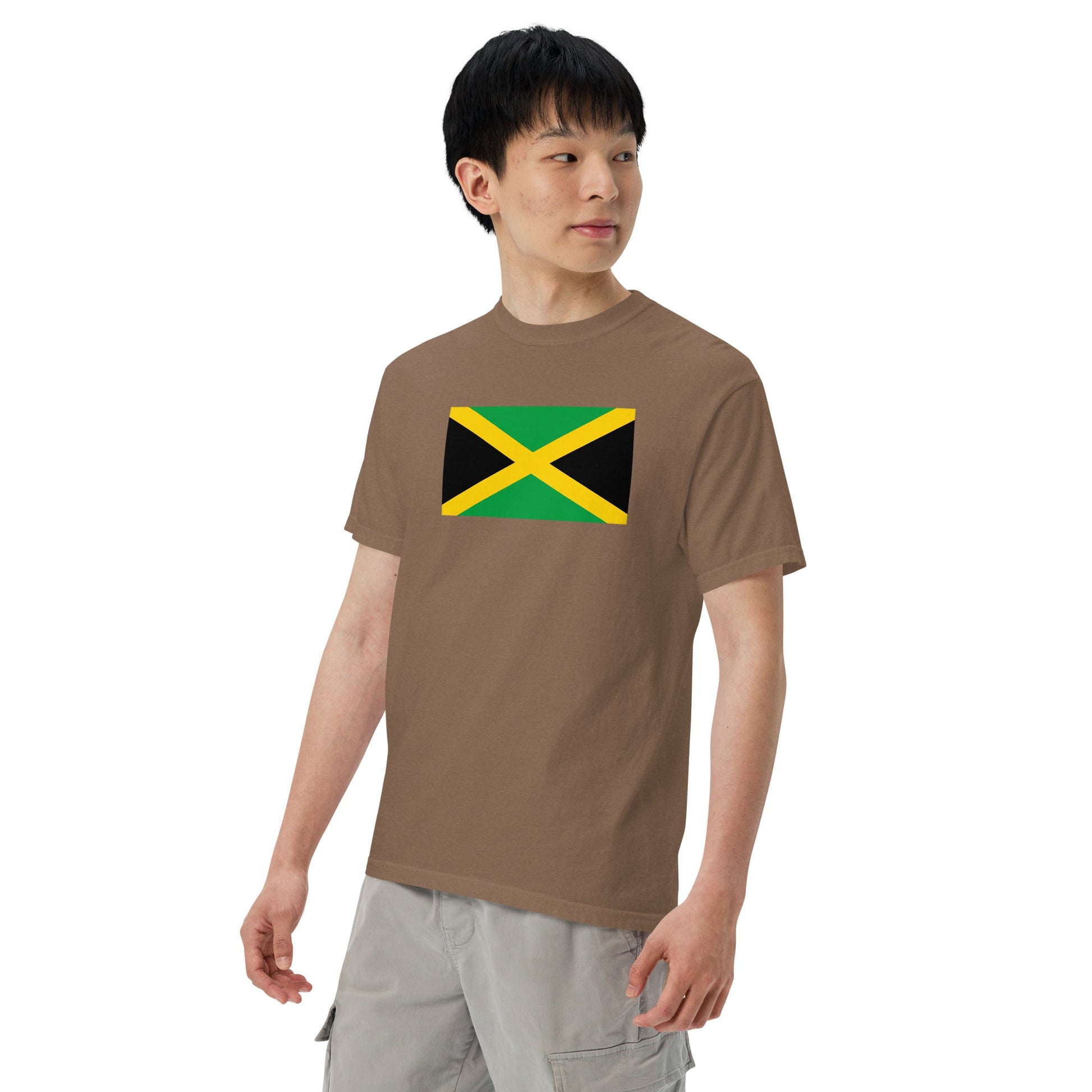 red shirt with Jamaica flag design, large