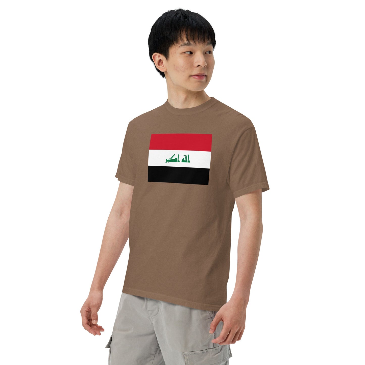 Flag tee representing Iraq in black, 2X large