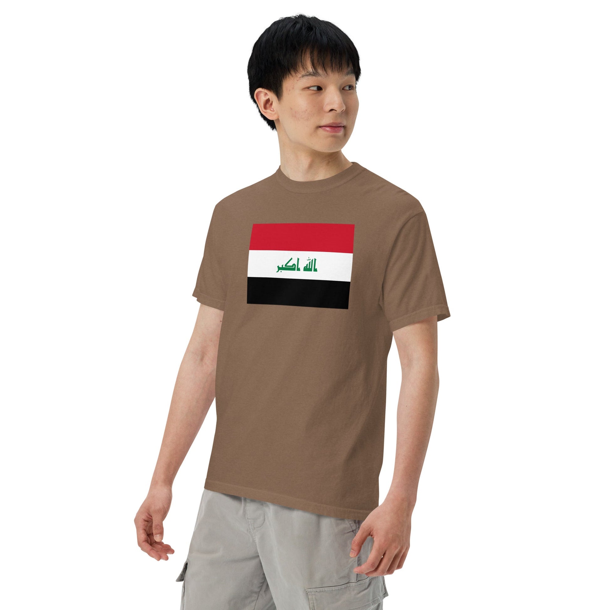 Flag tee representing Iraq in black, 2X large