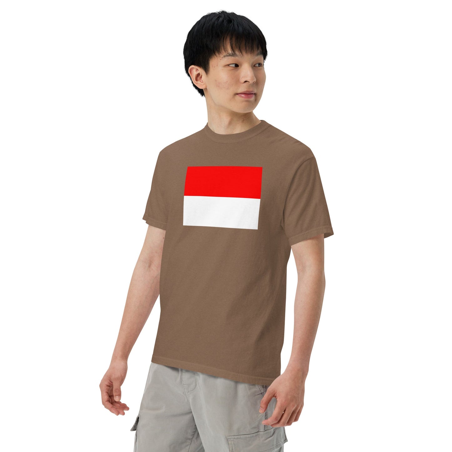black shirt with Indonesia flag design, 2X large
