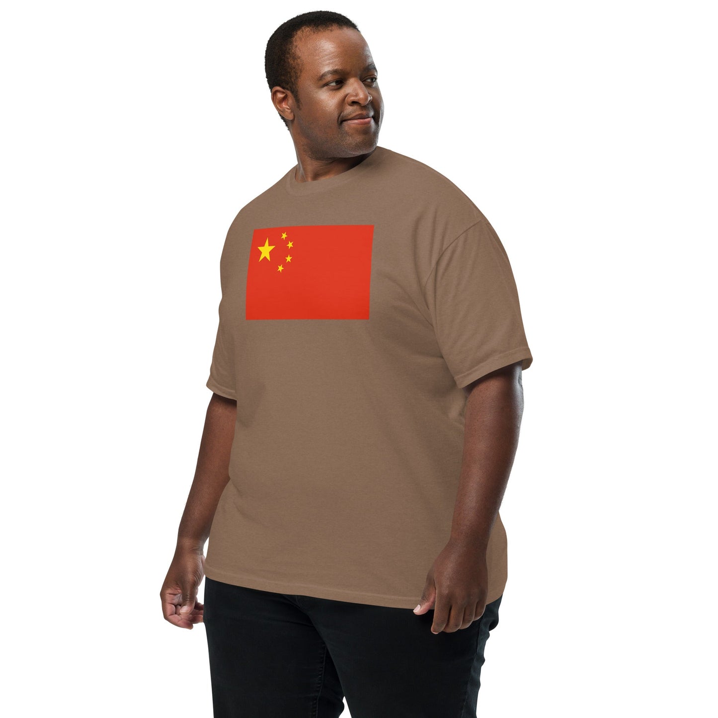 true navy shirt with China flag design, small