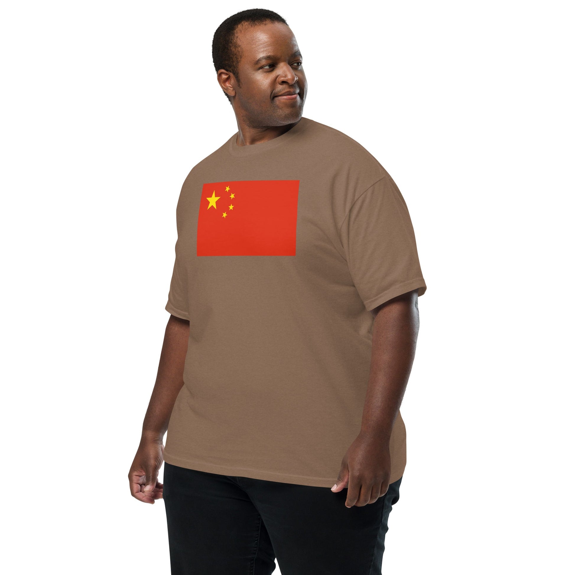true navy shirt with China flag design, small