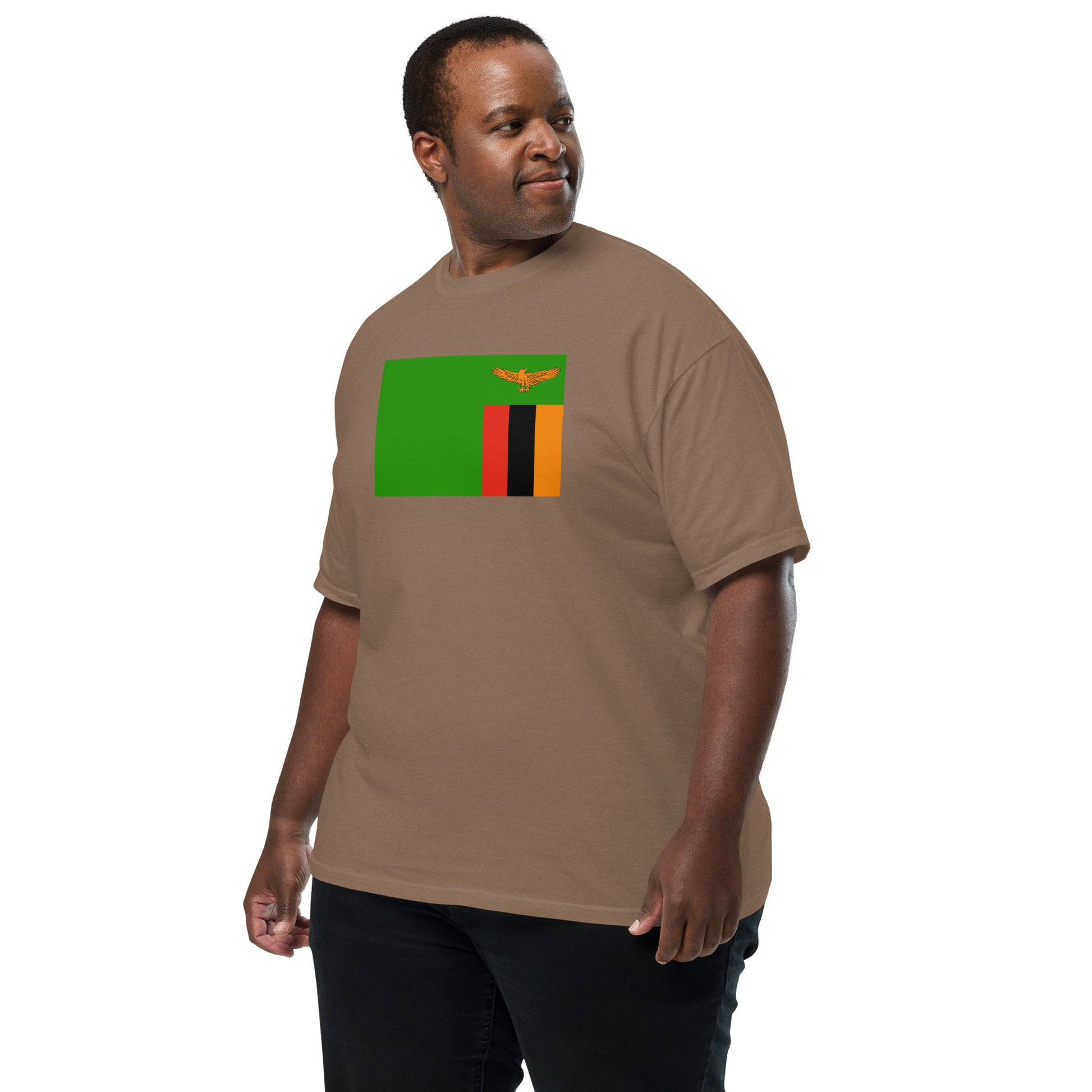Flag tee representing Zambia in true navy, medium