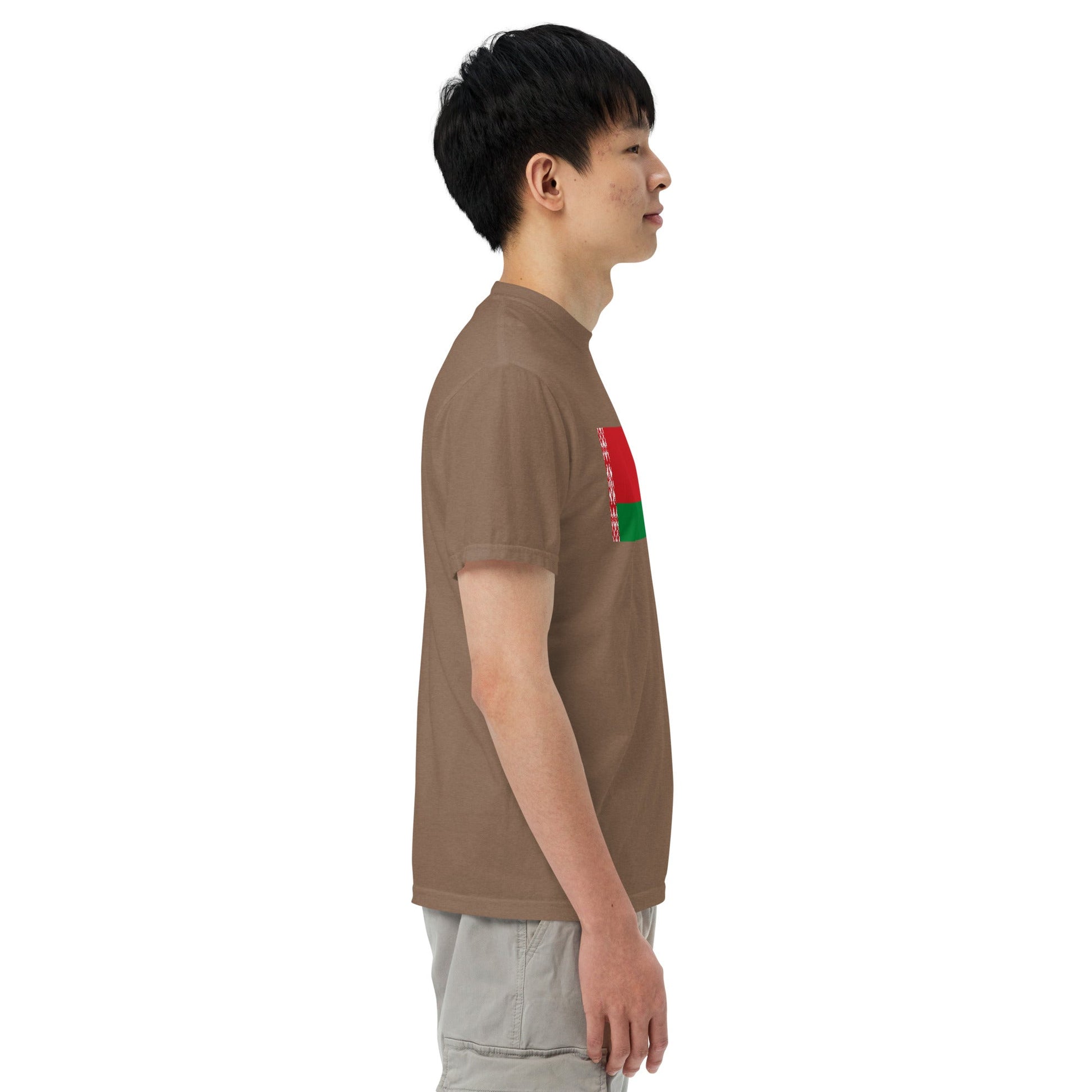 black shirt with Belarus flag design, 2X large