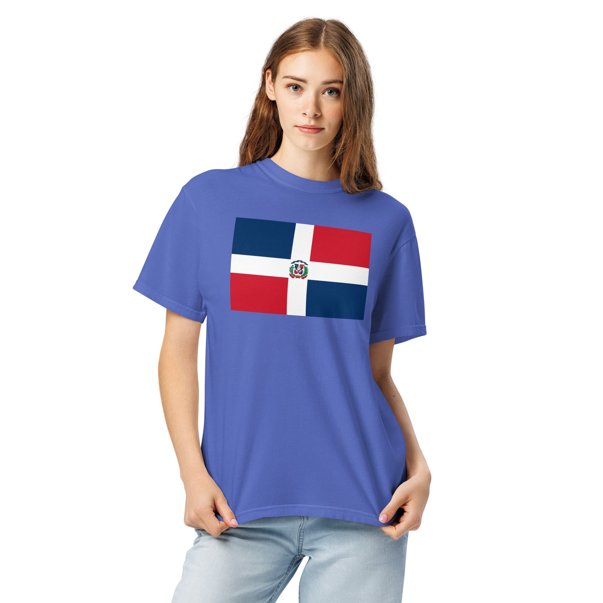 Dominican Republic heritage shirt, red, size small
