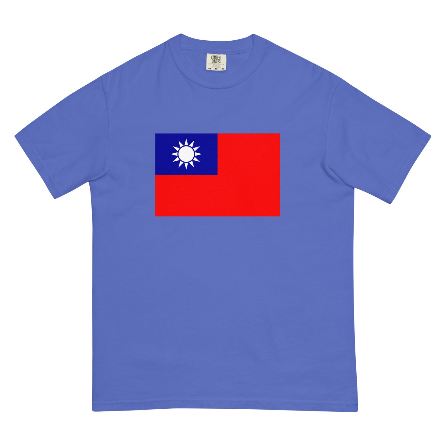 Bold Taiwan flag design tee in true navy, medium