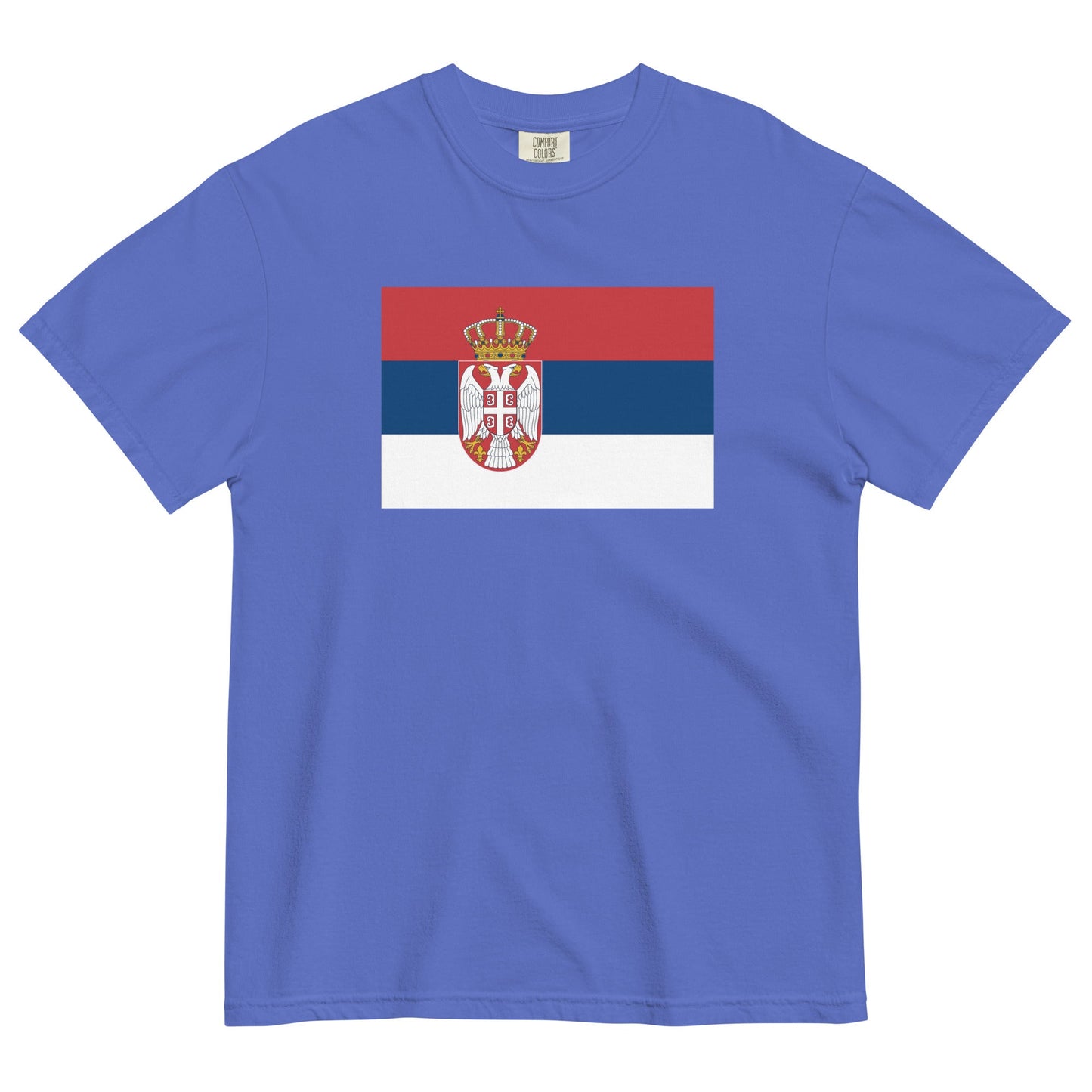 Flag tee representing Serbia in true navy, 2X large