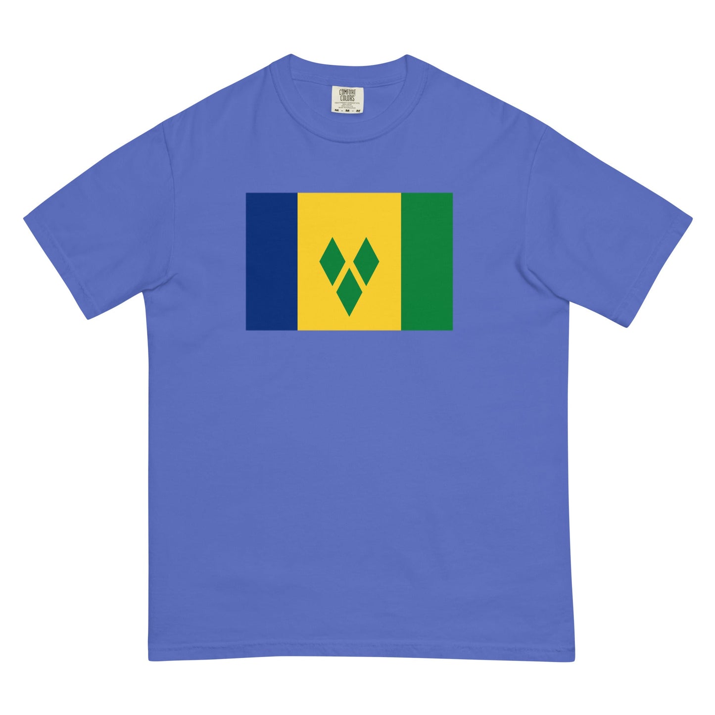 Bold Saint Vincent And The Grenadines flag design tee in red, 2X large