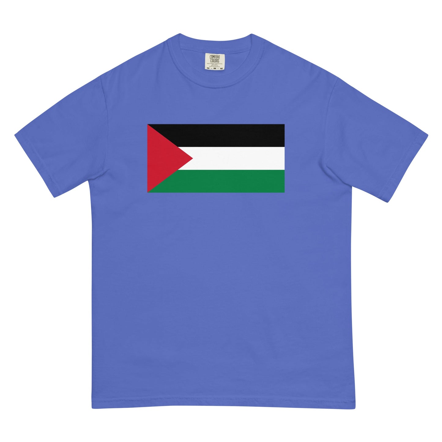 Flat lay of red Palestine flag tee, 3X large size