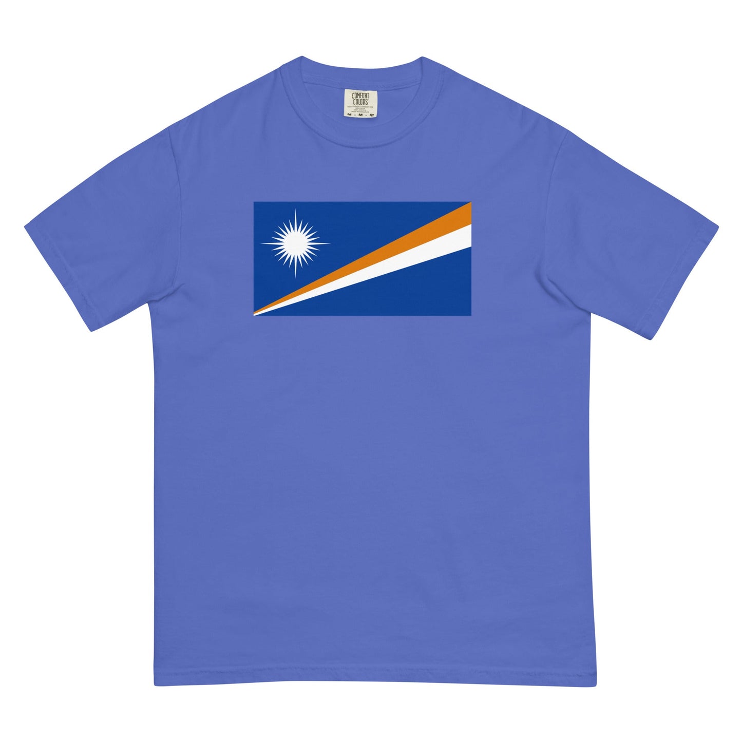 true navy shirt with Marshall Islands flag design, medium