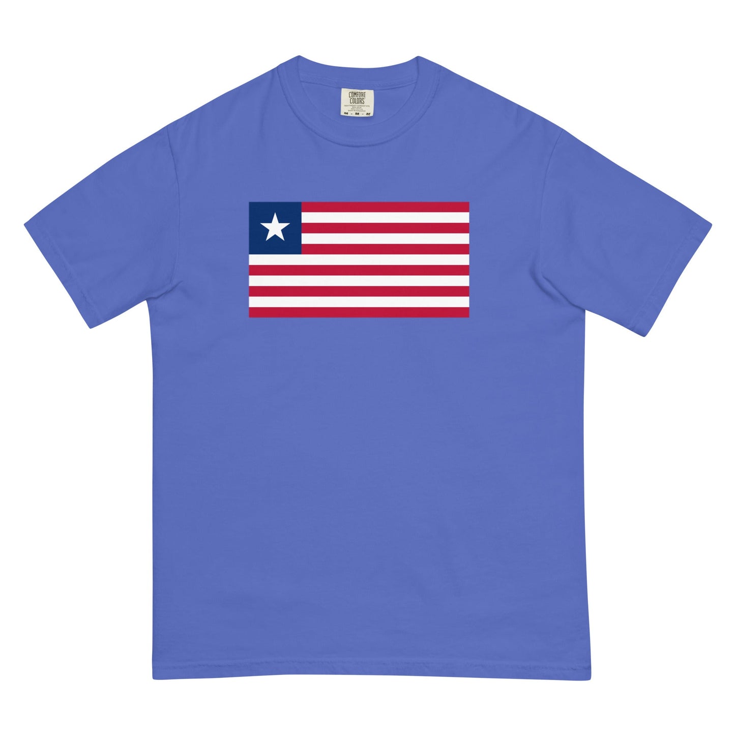 Flag tee representing Liberia in true navy, extra large