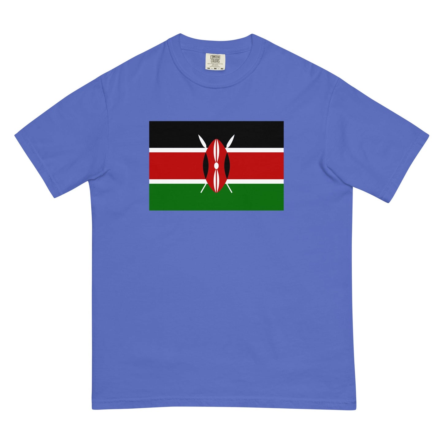 Bold Kenya flag design tee in brick, medium