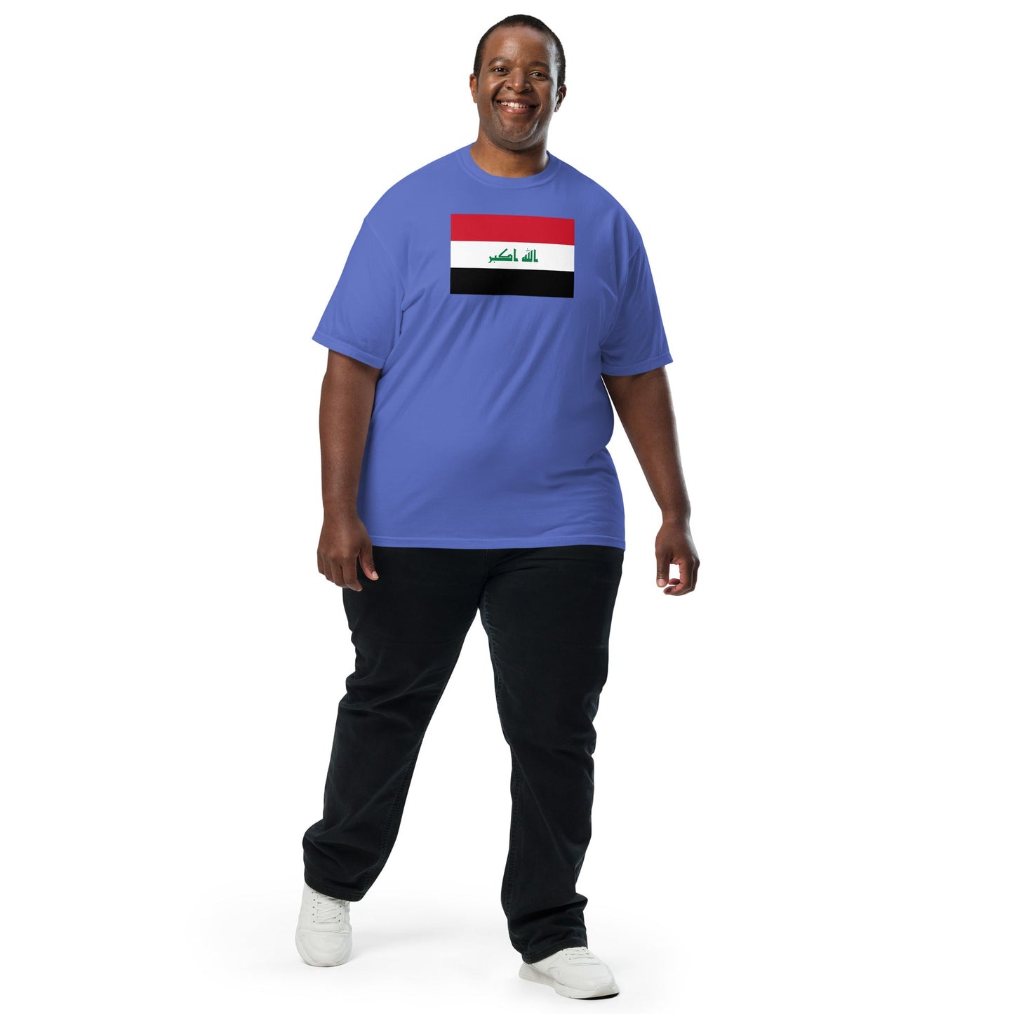 Bold Iraq flag design tee in black, 3X large