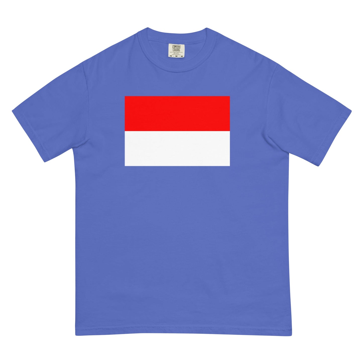 blue spruce shirt with Indonesia flag design, 4X large