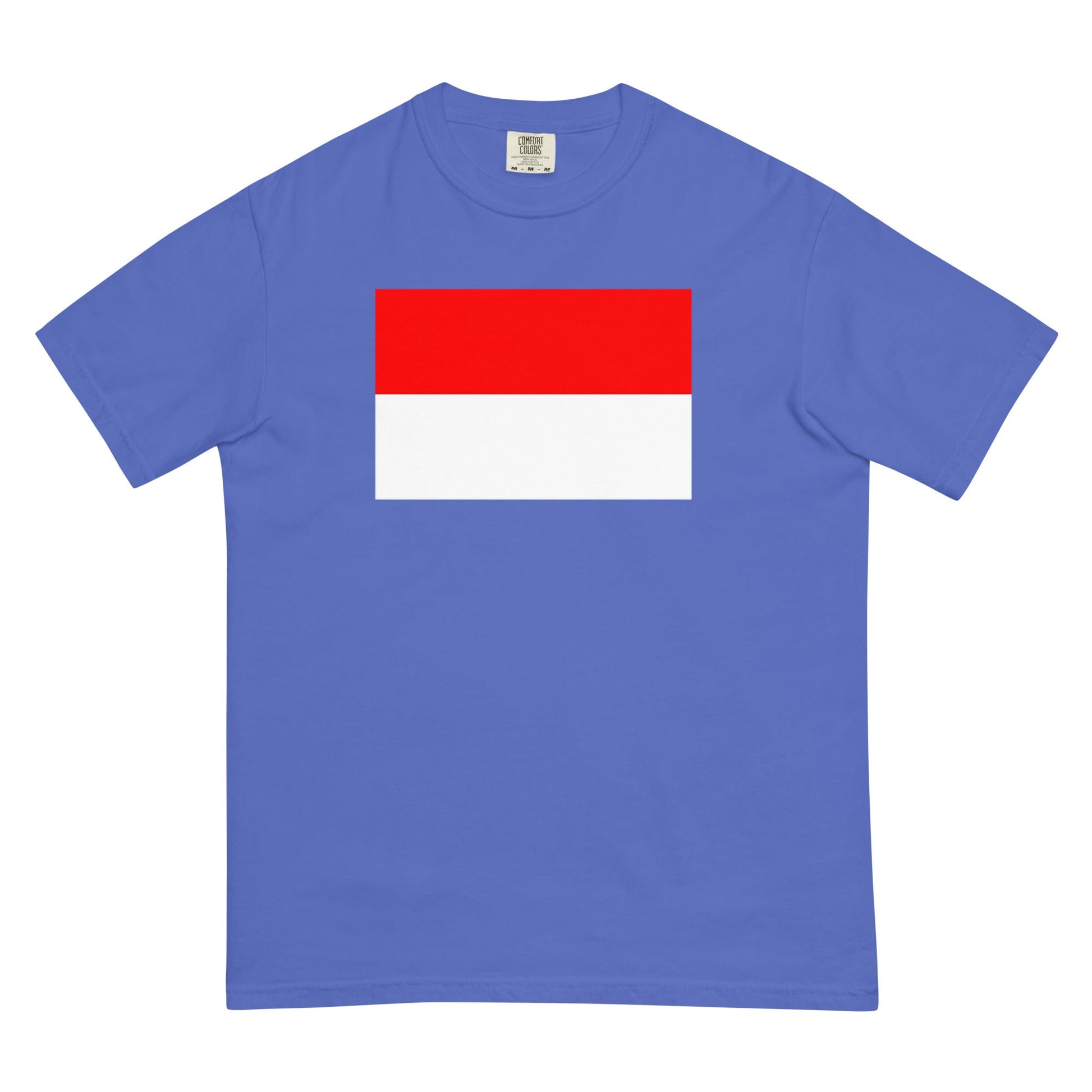 blue spruce shirt with Indonesia flag design, 4X large