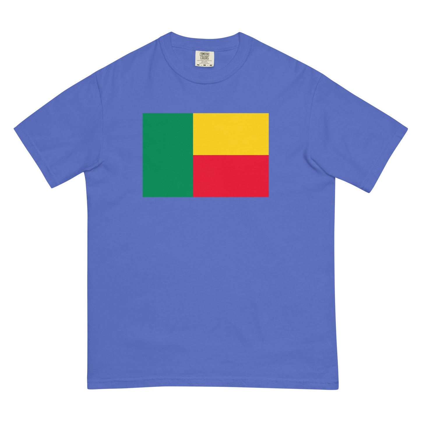 Stylish Benin flag t-shirt laid flat, small, espresso