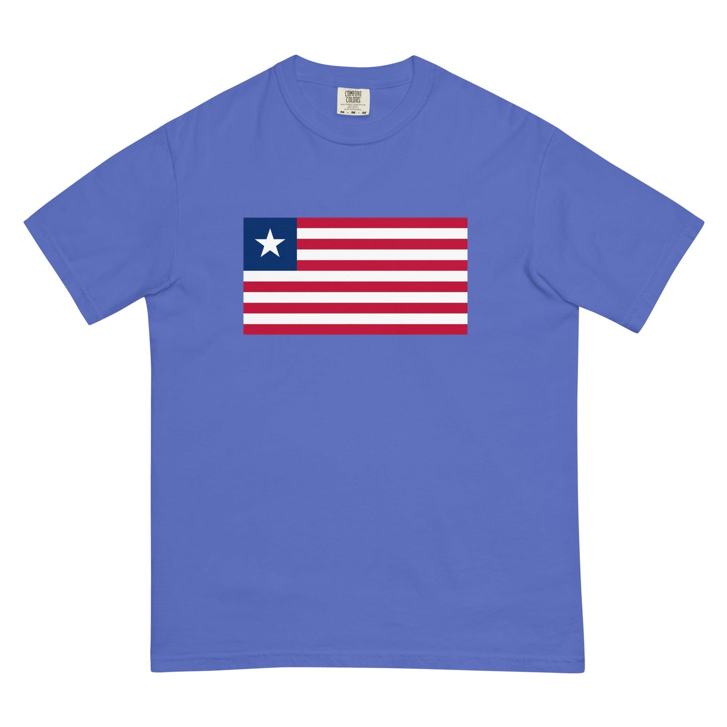 Stylish United States Heavyweight T Shirt flag t-shirt laid flat, large, true navy