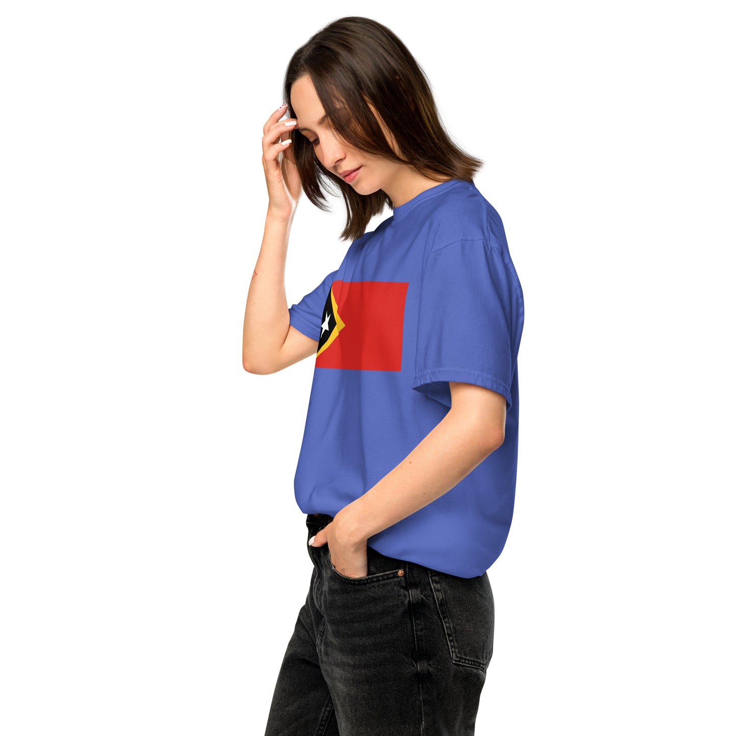 Timor Leste flag shirt in black, size extra large