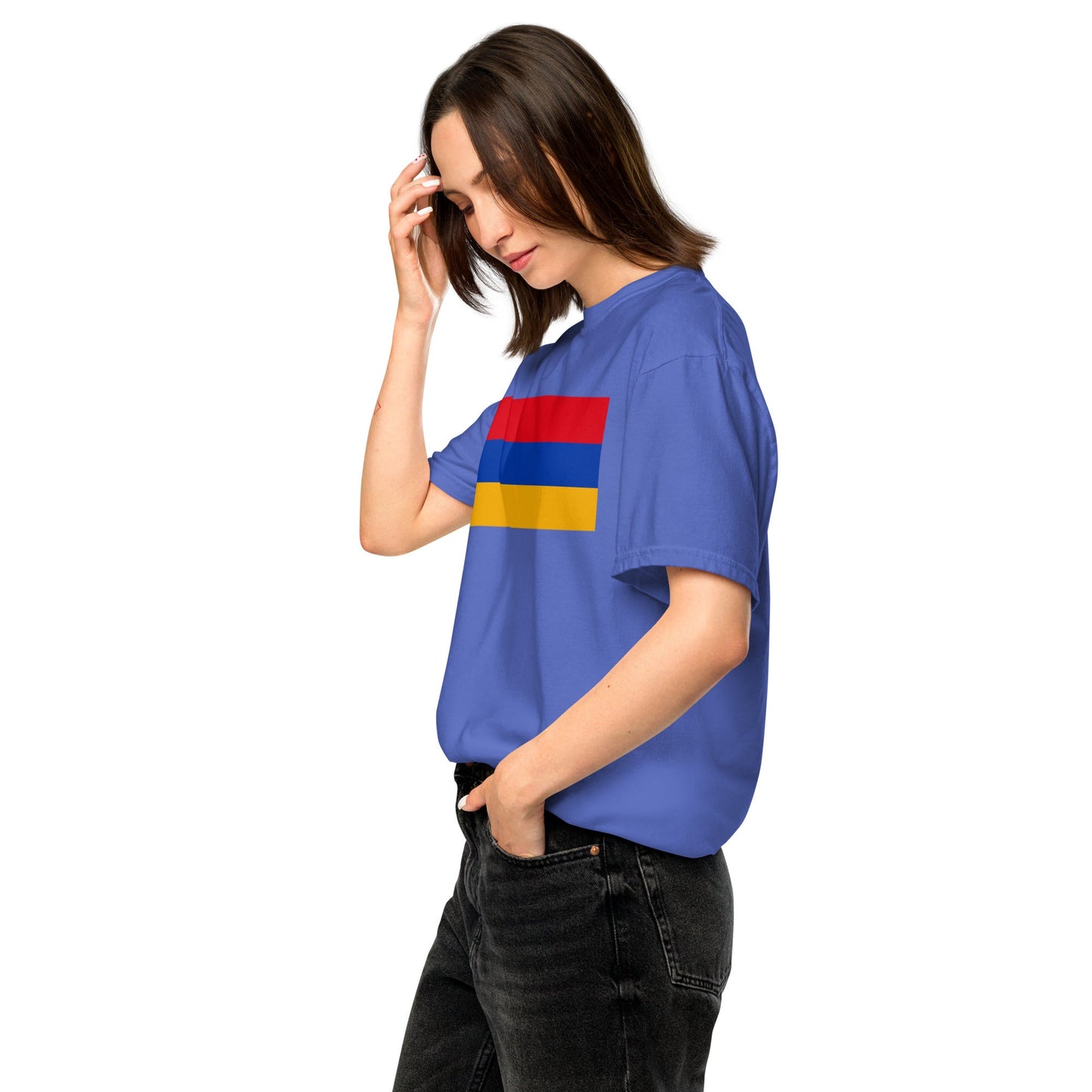Flag tee representing Armenia in true navy, large