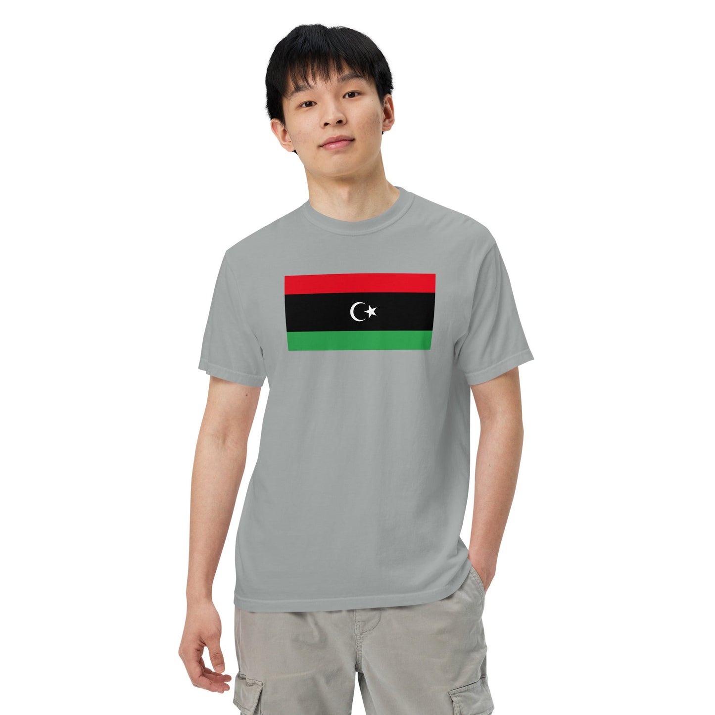 true navy shirt with Libya flag design, 4X large