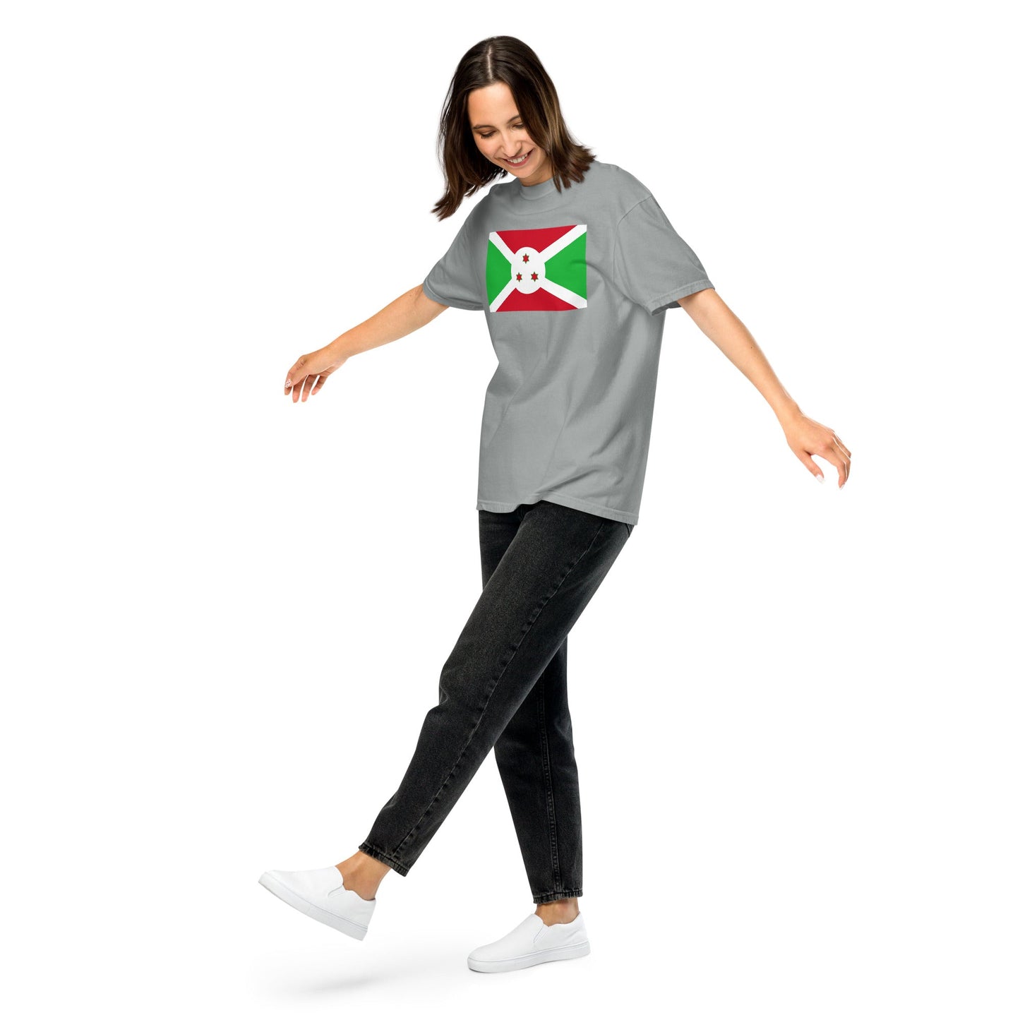 Burundi pride shirt in true navy – unisex, small