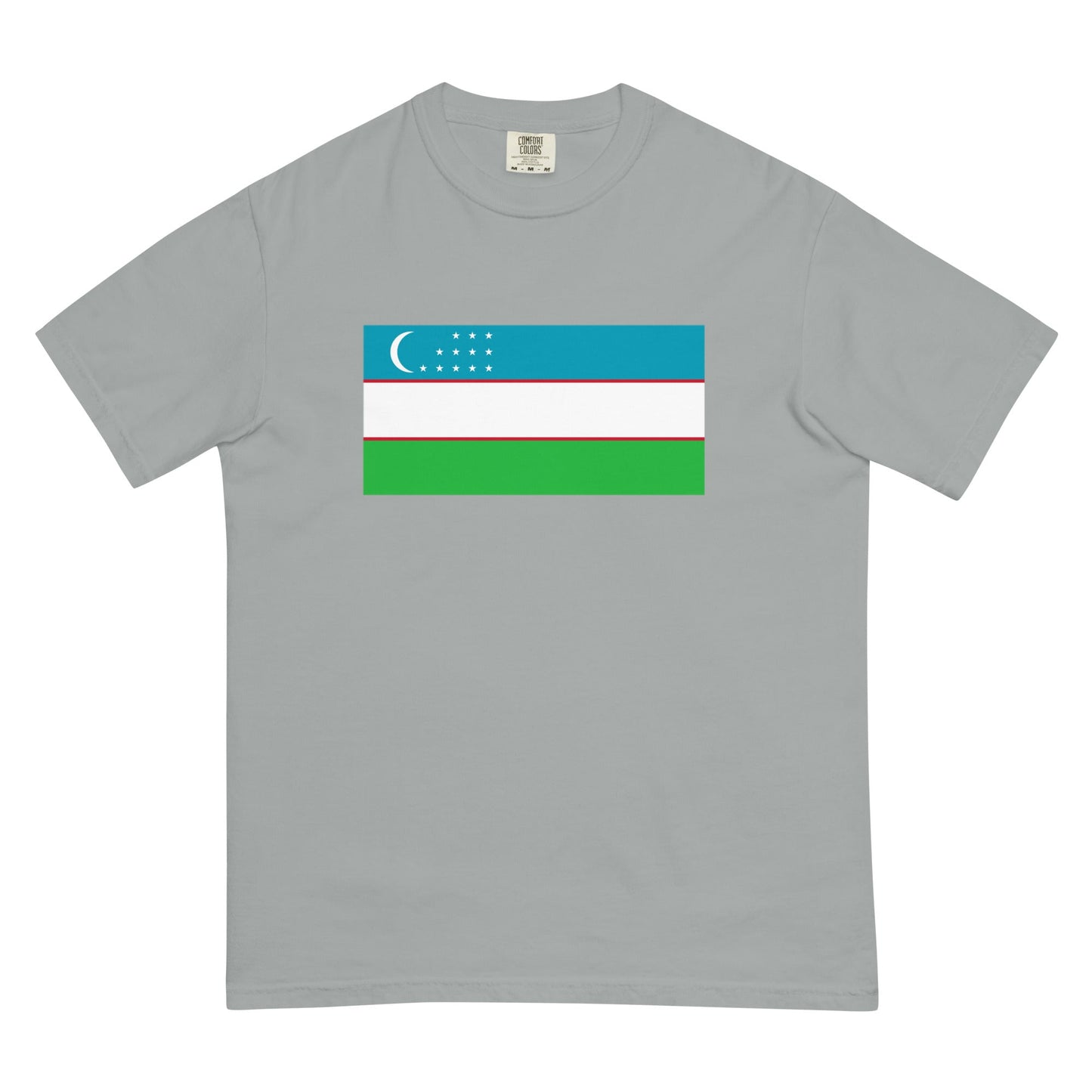 Flag tee representing Uzbekistan in true navy, small
