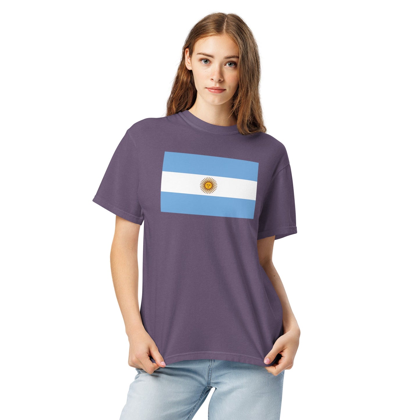Bold Argentina flag design tee in black, 3X large