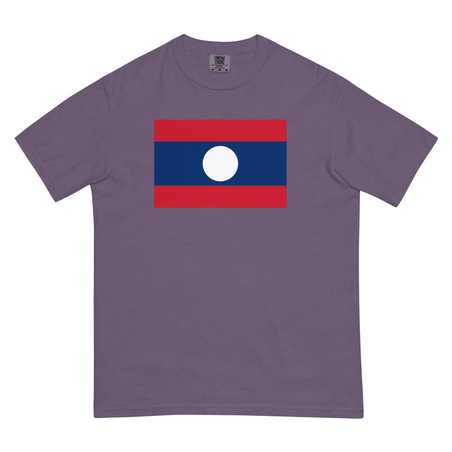 Bold Laos flag design tee in black, small