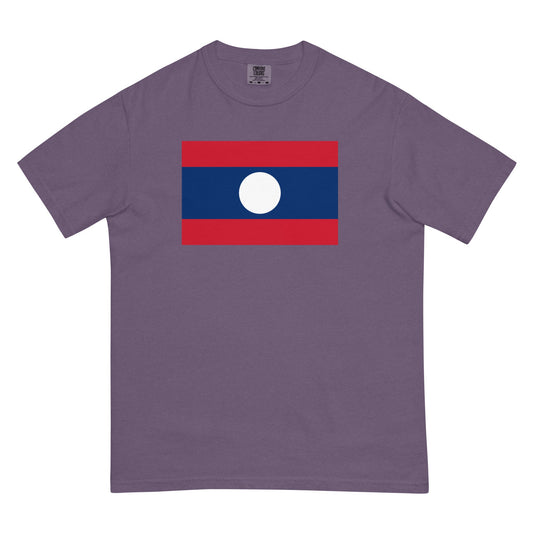 Bold Laos flag design tee in black, small