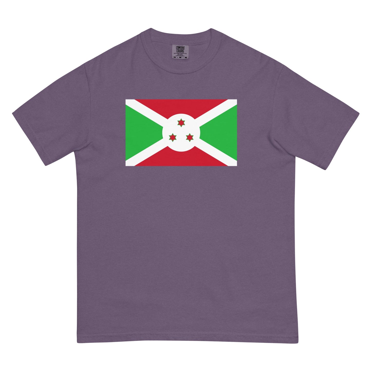 Stylish Burundi flag t-shirt laid flat, 3X large, blue spruce
