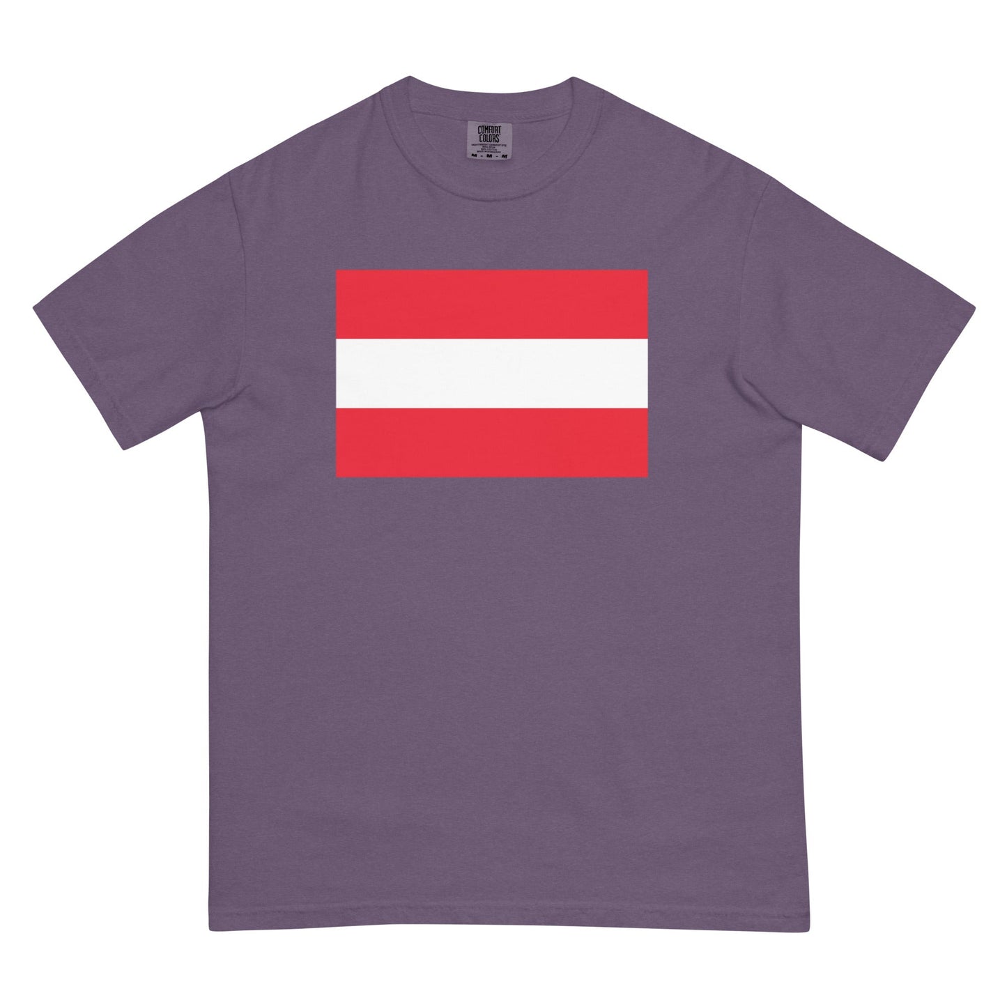Stylish Austria flag t-shirt laid flat, 3X large, espresso
