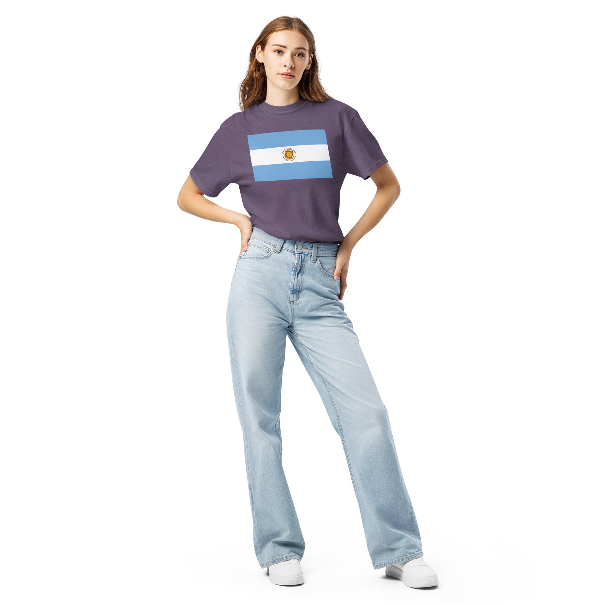 black shirt with Argentina flag design, extra large