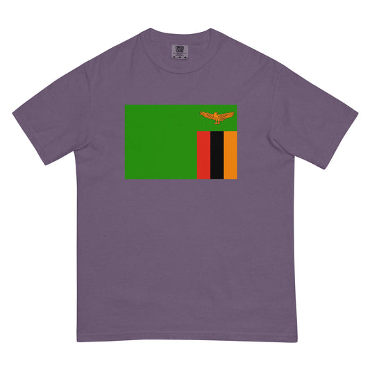 Flag tee representing Zambia in black, small