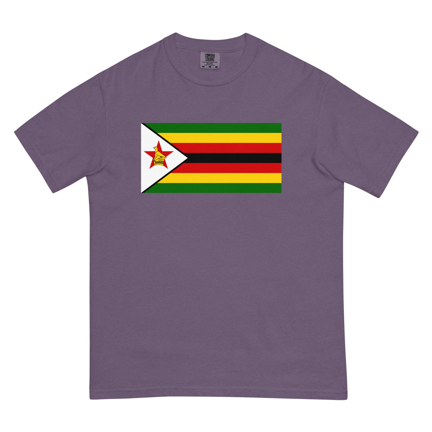 Flat lay of true navy Zimbabwe flag tee, 4X large size