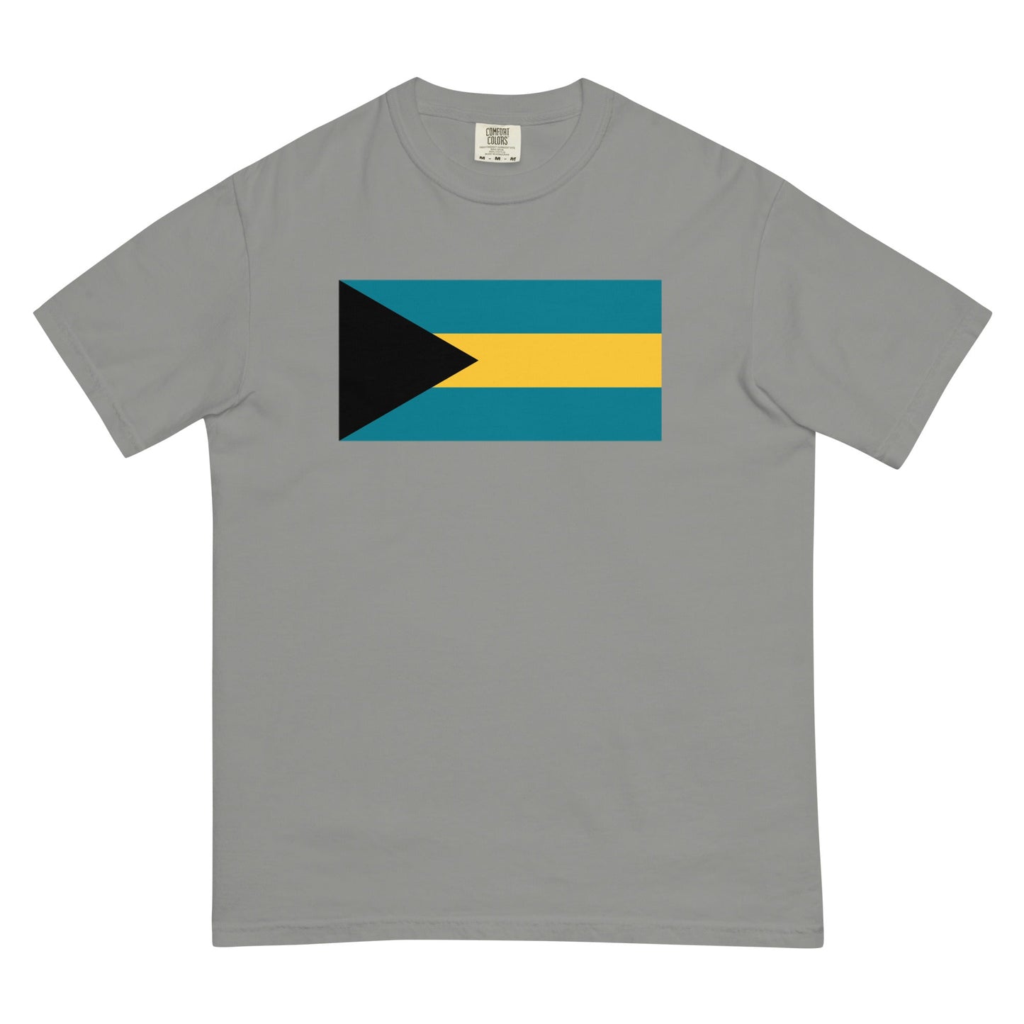 Stylish Bahamas flag t-shirt laid flat, 3X large, espresso