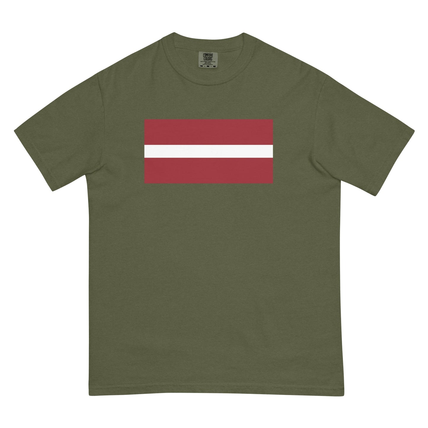 Bold Latvia flag design tee in true navy, 4X large