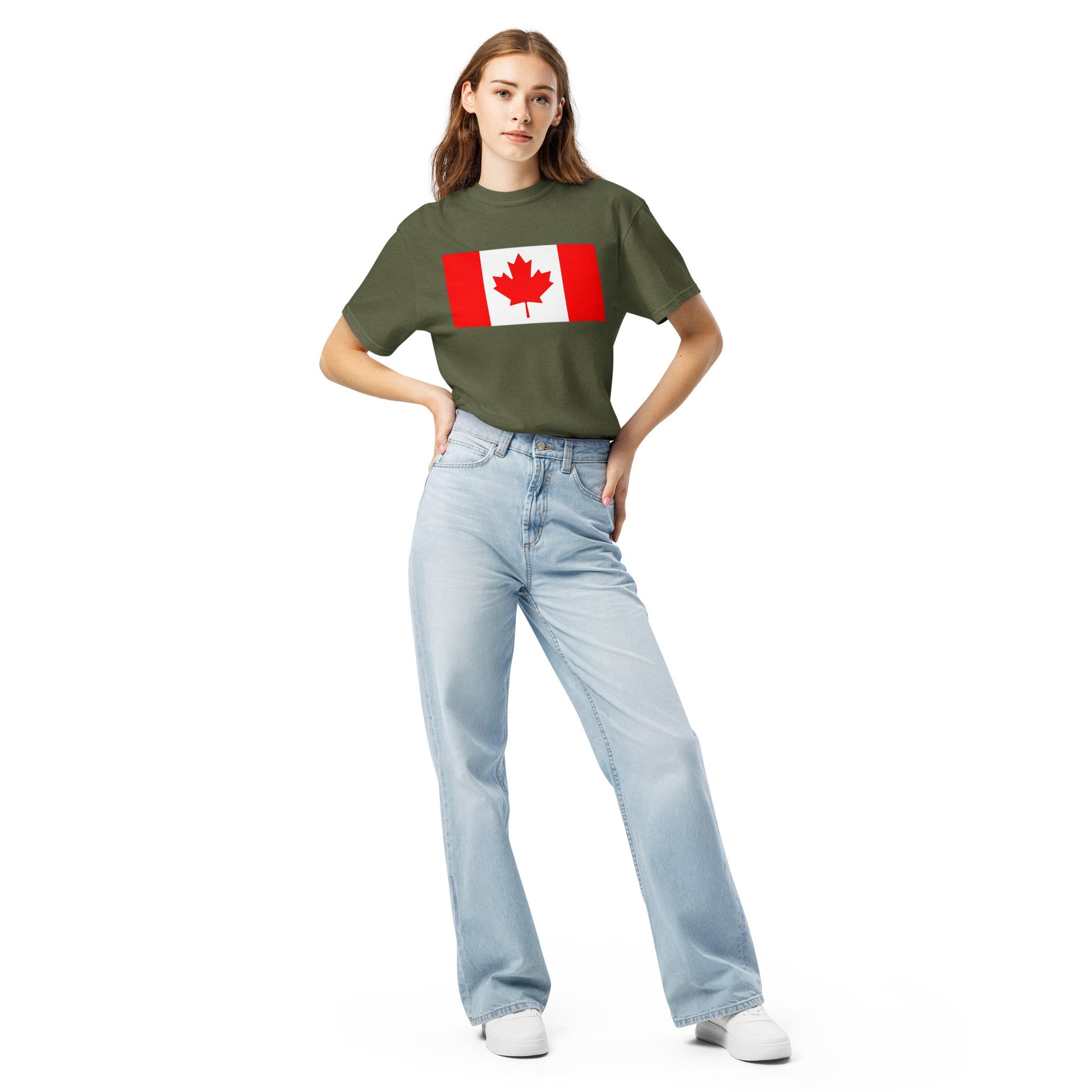 Bold Canada flag design tee in black, 2X large