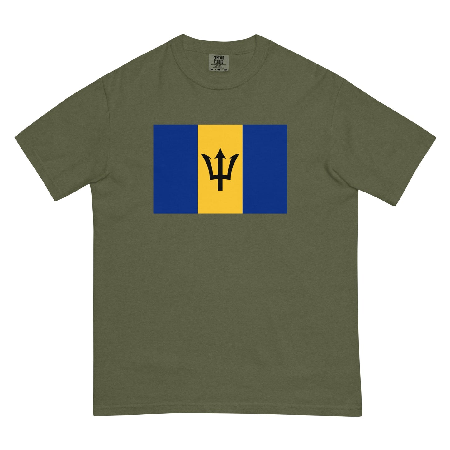 Barbados flag shirt in hemp, size 3X large
