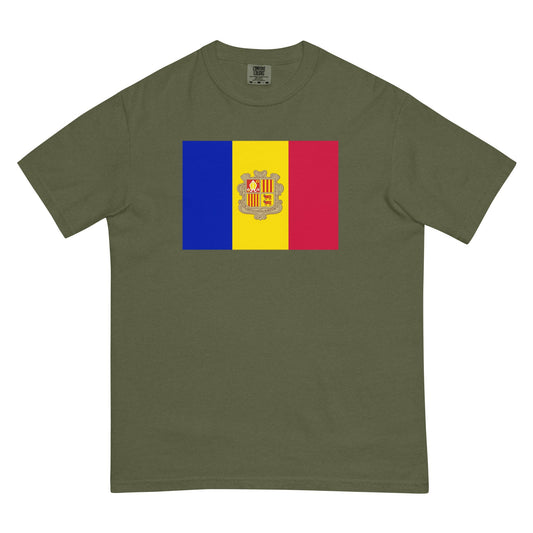 Flag tee representing Andorra in black, small
