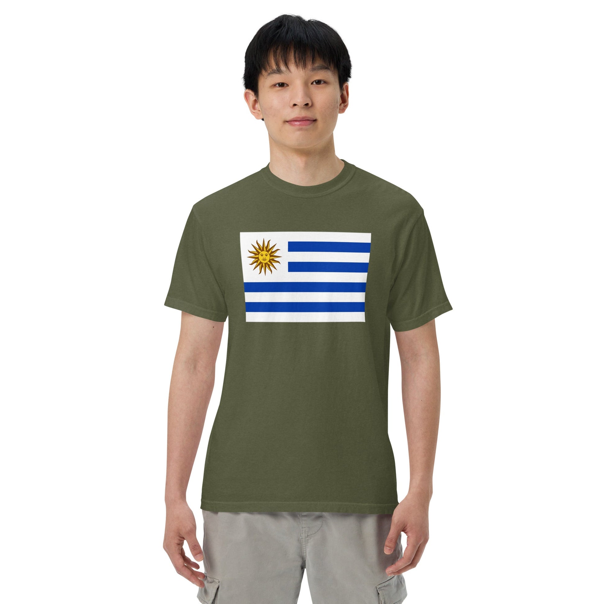 Flag tee representing Uruguay 1 in red, 2X large