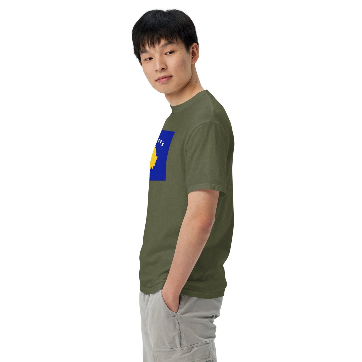 black shirt with Kosovo 1 flag design, 3X large