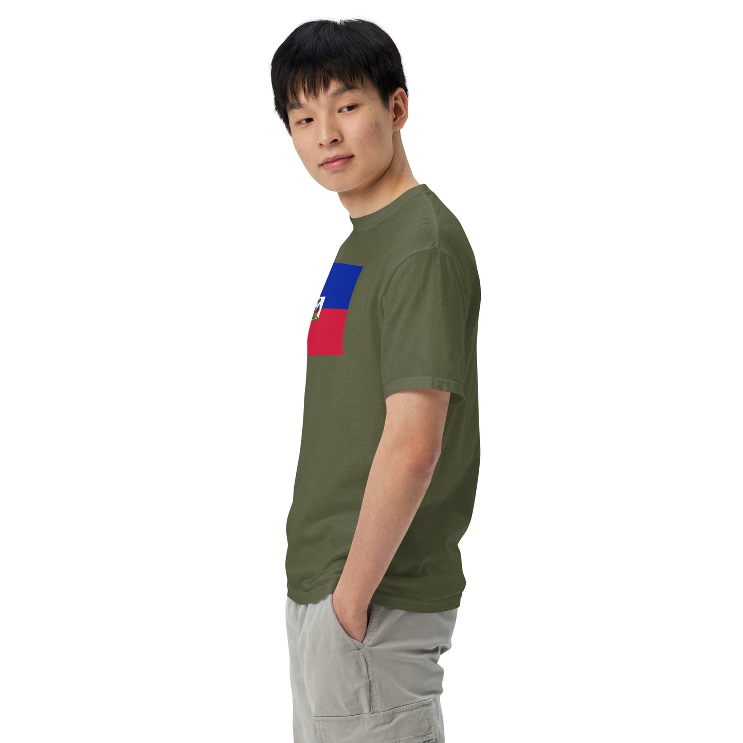 black shirt with Haiti flag design, 4X large
