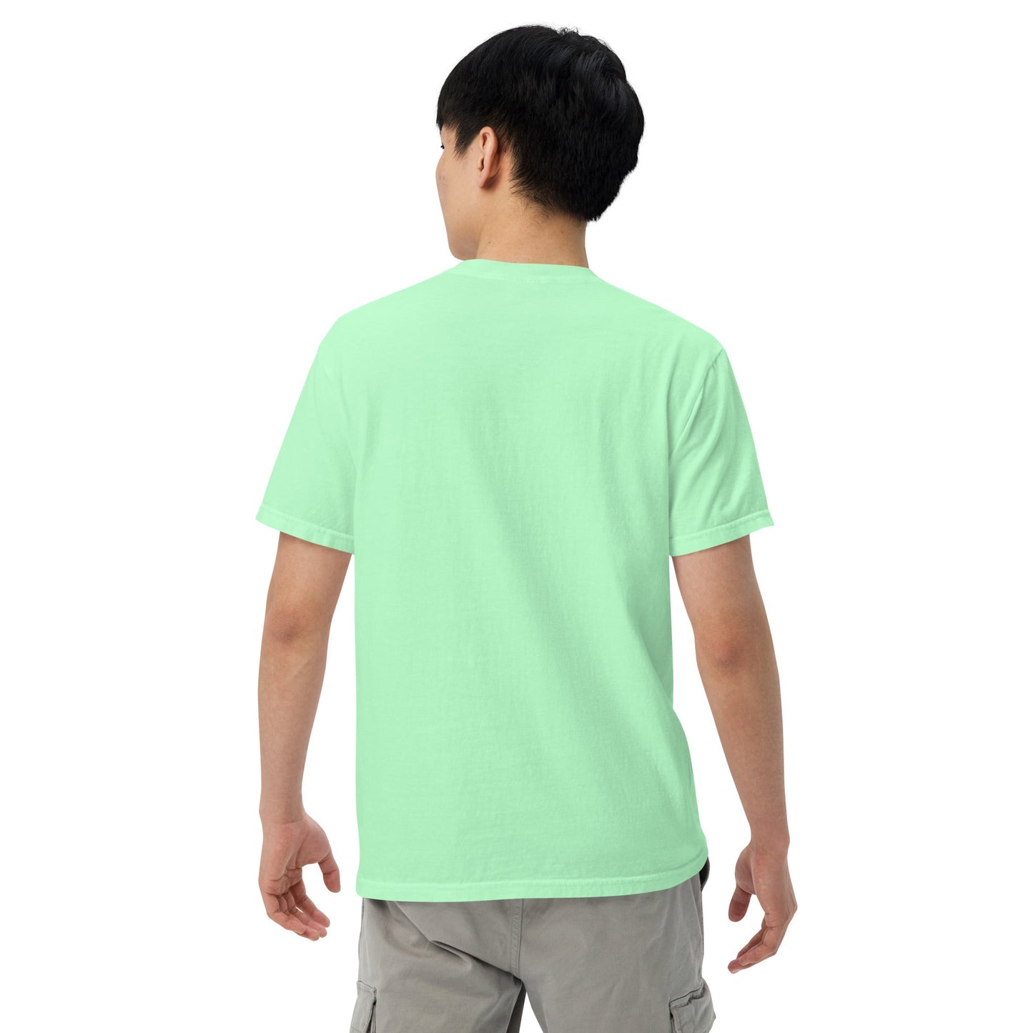 true navy shirt with Dominica flag design, medium