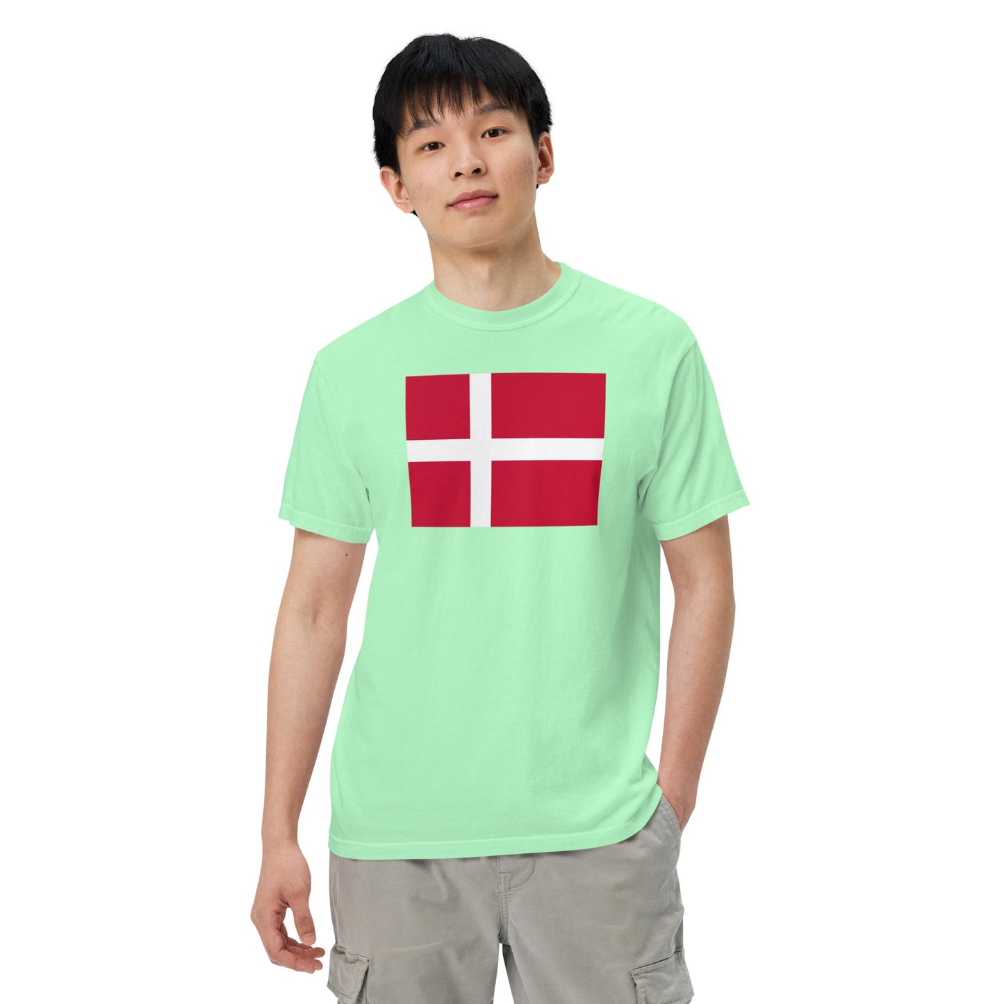 Flag tee representing Denmark in grape, medium