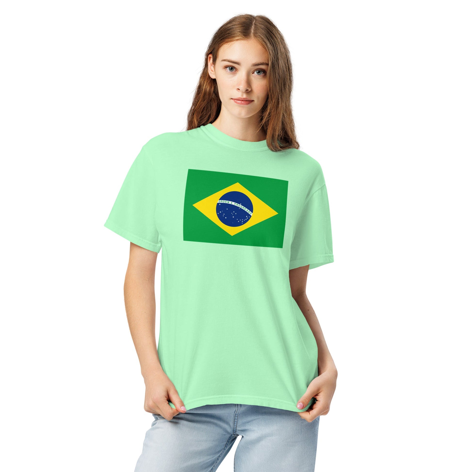 Brazil flag shirt in true navy, size 3X large