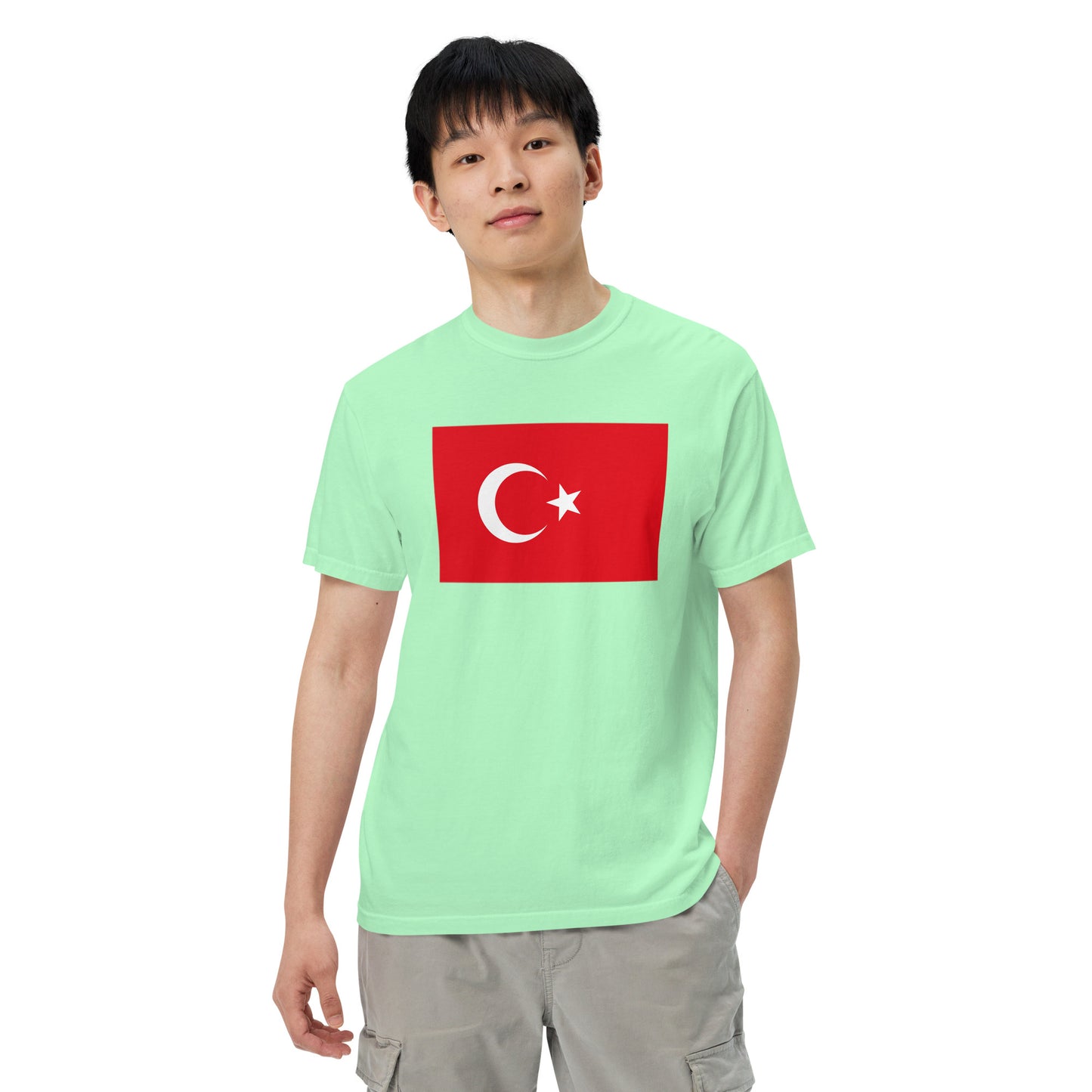 Flag tee representing Turkey in berry, small