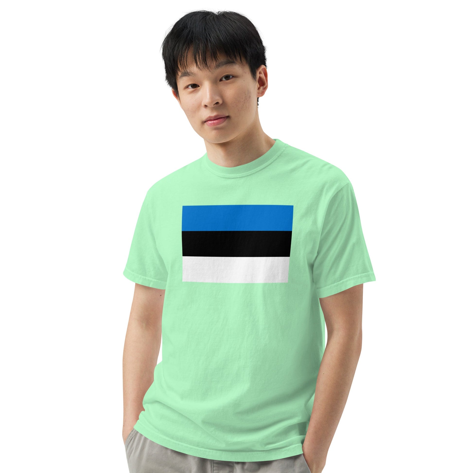 Bold Estonia flag design tee in red, small
