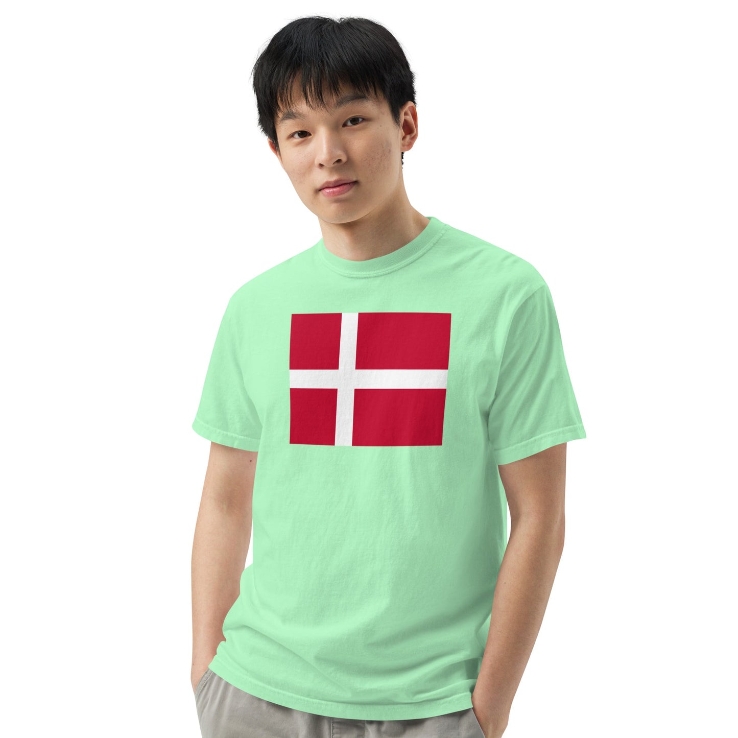 Denmark flag shirt in grape, size small