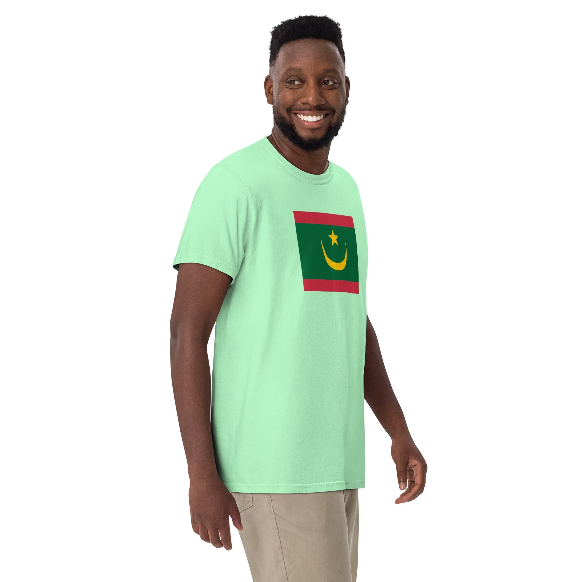 Flag tee representing Mauritania in true navy, medium